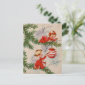 Cartes Pour Fêtes Annuelles Anges de Noël Vintage (Debout devant)