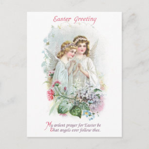 Cartes Pour Fêtes Annuelles Anges et fleurs Vintage Pâques