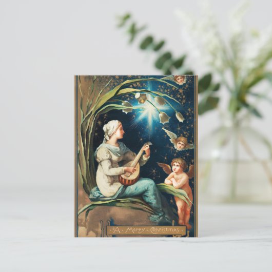 Cartes Pour Fêtes Annuelles Anges, Etoiles, Femmes, Noël Lune Religieux (Debout devant)