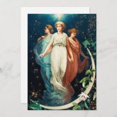 Cartes Pour Fêtes Annuelles Anges, Etoiles, Femmes, Noël Lune Religieux (Devant / Derrière)
