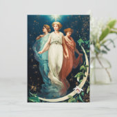 Cartes Pour Fêtes Annuelles Anges, Etoiles, Femmes, Noël Lune Religieux (Debout devant)
