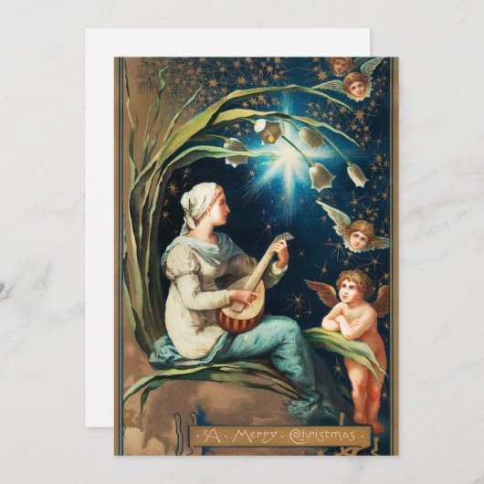 Cartes Pour Fêtes Annuelles Anges, Etoiles, Femmes, Noël Lune Religieux (Devant / Derrière)