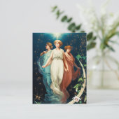 Cartes Pour Fêtes Annuelles Anges, Etoiles, Femmes, Noël Lune Religieux (Debout devant)