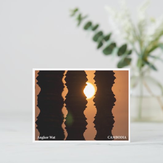 Cartes Pour Fêtes Annuelles Angkor Wat Sunrise – Art Travel Postcard (Debout devant)