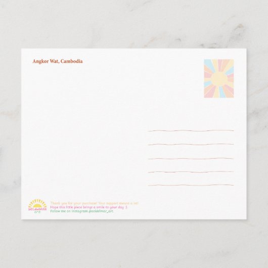 Cartes Pour Fêtes Annuelles Angkor Wat Sunrise Balloon – Postcard (Dos)