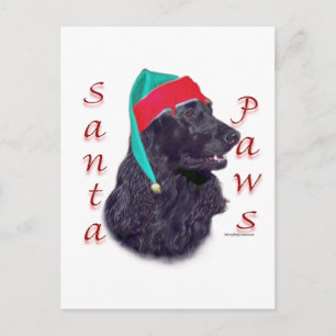 Cartes Pour Fêtes Annuelles Anglais Cocker Spaniel (noir) Père Noël Paws