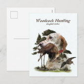 Cartes Pour Fêtes Annuelles Anglais Setter, chasse à la bécasse (Devant / Derrière)