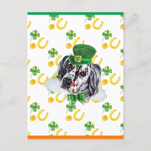 Cartes Pour Fêtes Annuelles Anglais Setter Shamrock Saint-Patricks Day