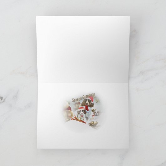 Cartes Pour Fêtes Annuelles Anglais Springer Spaniel Joyeux Noël À Tous (Intérieur)