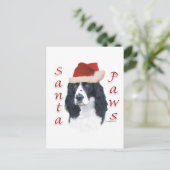 Cartes Pour Fêtes Annuelles Anglais Springer Spaniel Père Noël Paws (Debout devant)
