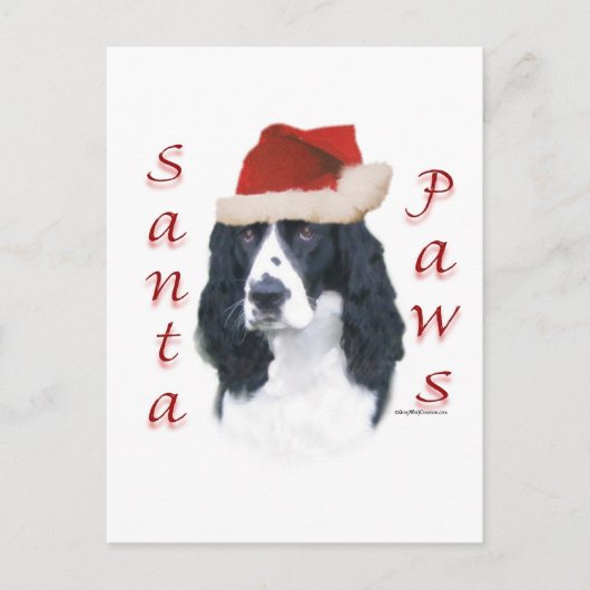 Cartes Pour Fêtes Annuelles Anglais Springer Spaniel Père Noël Paws (Devant)