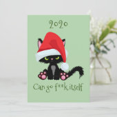 Cartes Pour Fêtes Annuelles Angry Grumpy Cat 2020 Peut aller f**k lui-même (Debout devant)