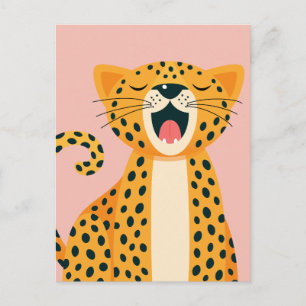 Cartes Pour Fêtes Annuelles Animal de safari fantaisiste guépard cartoon bâill