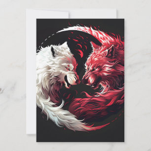 Cartes Pour Fêtes Annuelles Animal Fantastique Loup Esprit Ombre Lumière