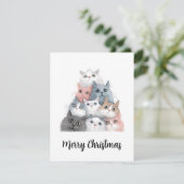 Cartes Pour Fêtes Annuelles Animal Lover Cute Funny Cats Christmas Tree (Debout devant)
