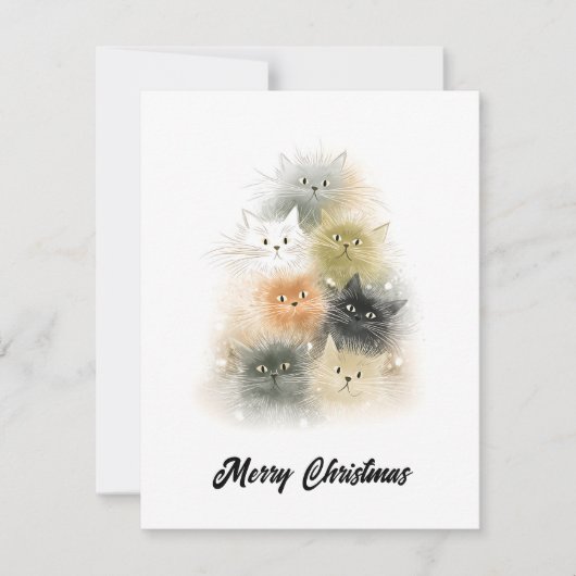 Cartes Pour Fêtes Annuelles Animal Lover Cute Funny Cats Christmas Tree (Devant)