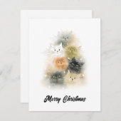 Cartes Pour Fêtes Annuelles Animal Lover Cute Funny Cats Christmas Tree (Devant / Derrière)