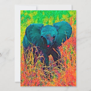 Cartes Pour Fêtes Annuelles AnimalColor_Elephant_002