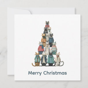 Cartes Pour Fêtes Annuelles Animalier Mignon Drôles de Chats Non Photo