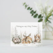 Cartes Pour Fêtes Annuelles Animals Winter Forest Christmas  (Debout devant)