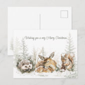 Cartes Pour Fêtes Annuelles Animals Winter Forest Christmas  (Devant / Derrière)