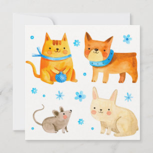 Cartes Pour Fêtes Annuelles Animaux