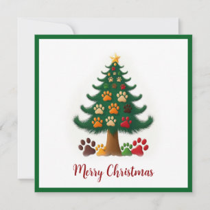 Cartes Pour Fêtes Annuelles Animaux amusants Pâtes vert arbre de Noël moderne
