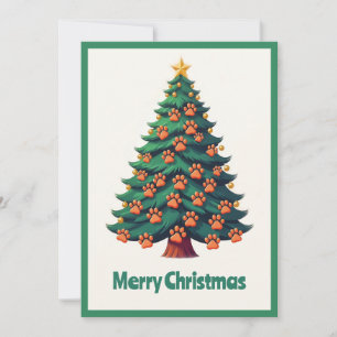 Cartes Pour Fêtes Annuelles Animaux amusants Pâtes vert arbre de Noël moderne