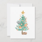 Cartes Pour Fêtes Annuelles Animaux australiens dans un sapin de Noël (Devant)