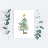 Cartes Pour Fêtes Annuelles Animaux australiens dans un sapin de Noël