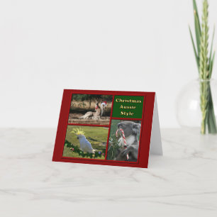 Cartes Pour Fêtes Annuelles Animaux d'Australien de Joyeux Noël