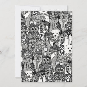 Cartes Pour Fêtes Annuelles animaux de fête noirs
