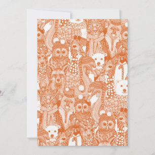 Cartes Pour Fêtes Annuelles animaux de fête orange