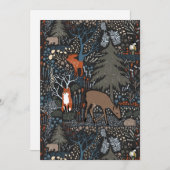 Cartes Pour Fêtes Annuelles Animaux de la forêt des fêtes (Devant / Derrière)