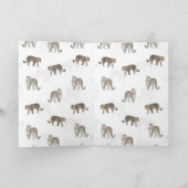 Cartes Pour Fêtes Annuelles Animaux de la jungle du léopard blanc moderne (Intérieur)