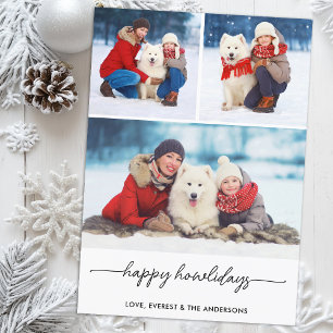 Cartes Pour Fêtes Annuelles Animaux de Noël Joyeux Howlidays Chien Photo Colla