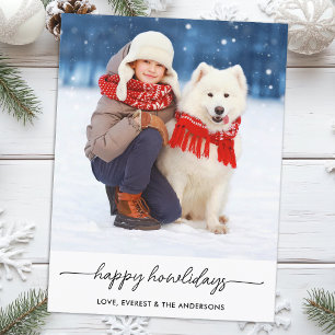 Cartes Pour Fêtes Annuelles Animaux de Noël Joyeux Howlidays Photo Chien moder