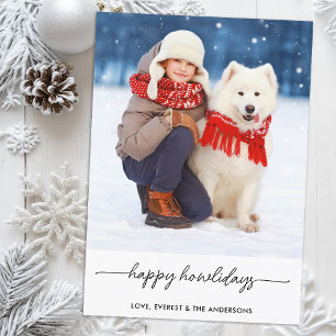 Cartes Pour Fêtes Annuelles Animaux de Noël Joyeux Howlidays Photo Chien moder