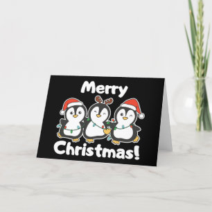 Cartes Pour Fêtes Annuelles Animaux de Noël Manchots Mignons Manchots Fête de