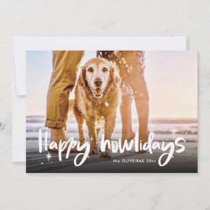 Cartes Pour Fêtes Annuelles Animaux de Noël Photo Chien Happy Howlidays Editab
