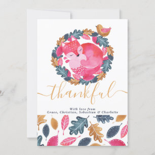 Cartes Pour Fêtes Annuelles Animaux des bois Action de grâces