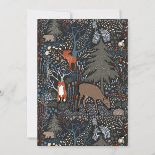 Cartes Pour Fêtes Annuelles Animaux des bois de vacances