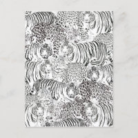 Animaux modernes de tigres léopards noirs blancs