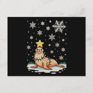 Cartes Pour Fêtes Annuelles Animaux Otaries Noël Arbre de Noël Fêtes