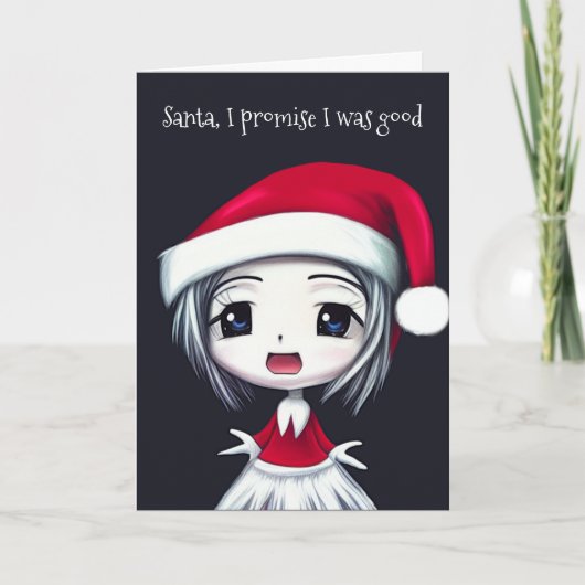 Cartes Pour Fêtes Annuelles Anime Sad Girl Funny Noël Salutation (Devant)
