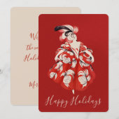 Cartes Pour Fêtes Annuelles Anisette Red Holiday Flat Card (Devant / Derrière)
