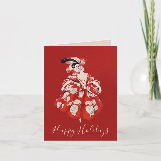 Cartes Pour Fêtes Annuelles Anisette Red Holiday Folded Card (Devant)