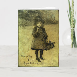 Cartes Pour Fêtes Annuelles Anneau Bells heureuses à travers la neige