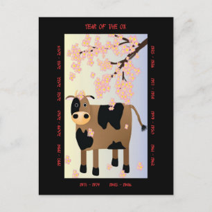 Cartes Pour Fêtes Annuelles Année de l'Ox