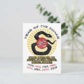 Cartes Pour Fêtes Annuelles Année des qualités du serpent 2013 (Debout devant)